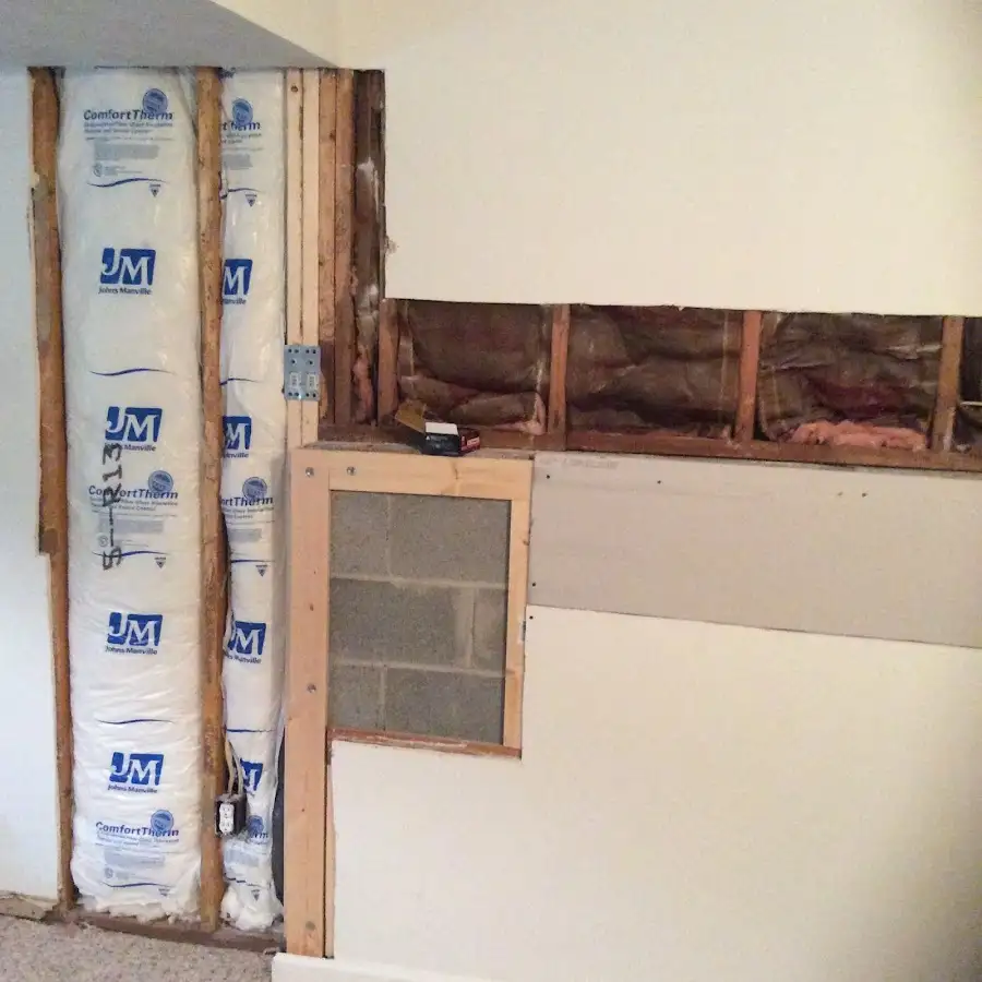 Wall insulation replacement during Basement Flood Cleanup in Salem
